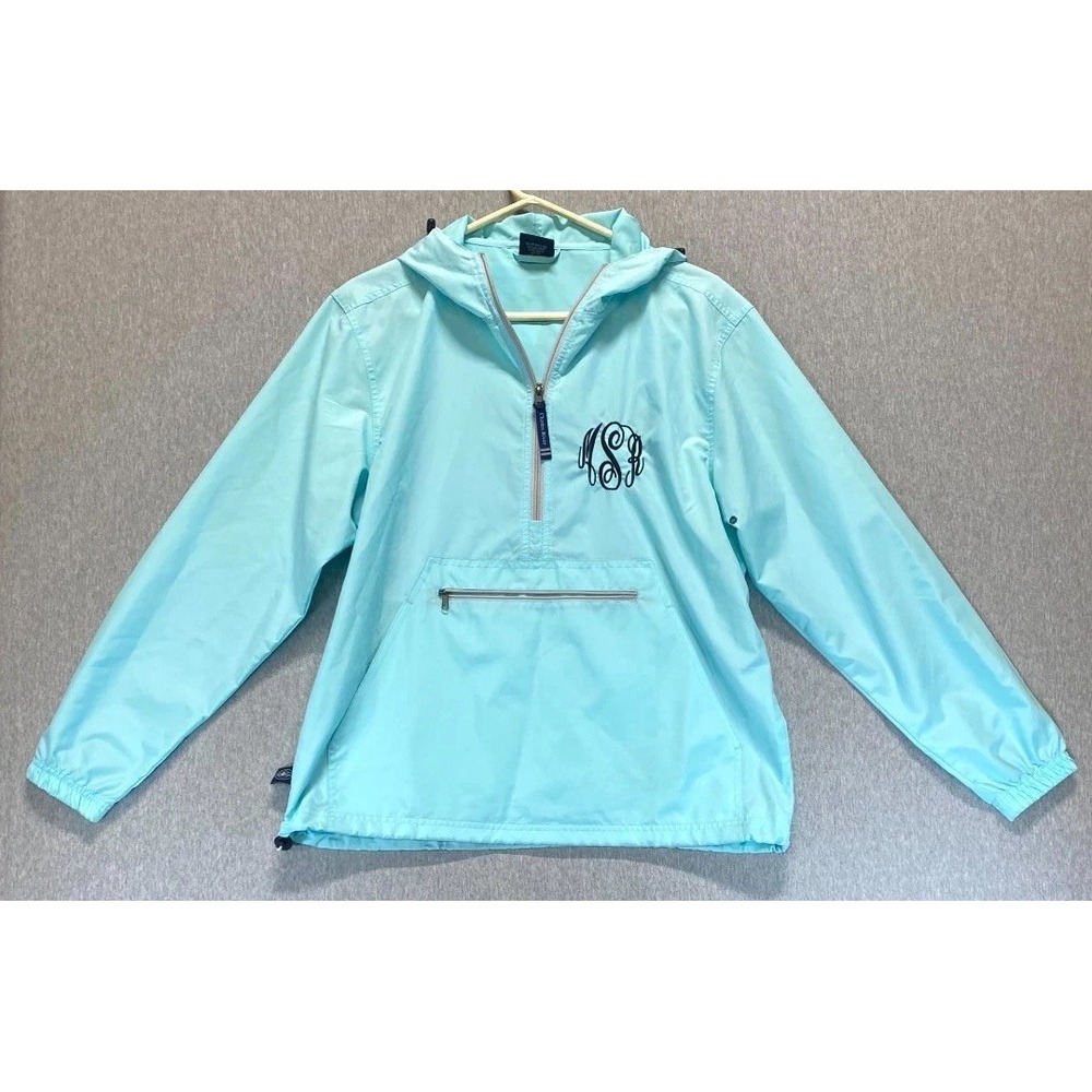 Charles River Apparel Pack-N-Go Rain Jacket Unisex S Blue 1/4 Zip Windbreaker